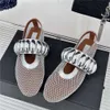 2024 Spring/summer New Metal Decoration Mary Jane Women's Flat Bottom Round Head Mesh Ballet Dance Shoes