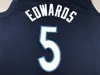 Anthony Edwards 5 Jersey Basketball Jerseys Black White Navy City Throwback Men Stitched Jersey S-XXL Mix Match Order