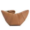Luxury Genuine Leather Women Coin Purse Fancy Croissant Fashion Lady Small Zip Hobo Wallet Brand Retro Mini Makeup Pouch Bag 240229