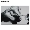 NUOMEGE Black and White Boxer Picture Canvas Paintings Print Wall Pictures Creative Decorative Painting Home Decor Poster Art X072247B