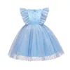 Baby Wedding Evening Dresses For Girls 1- 5 års paljett Birthday Party Kids Princess Dress Tulle Tutu Toddler Baby Vestido 240307