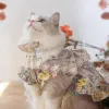 Vêtements Vêtements pour chiens et chats, robe de chat princesse vintage avec bijoux à nœud, printemps été, jupe pour animaux de compagnie pour chaton, chiot, nounours, chihuahua