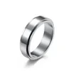 Bague rotative lisse en acier inoxydable de 6mm, anneaux de couple rotatifs pour hommes et femmes, bijoux à la mode