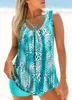 Badebekleidung Damen Tankini 2-teiliger Badeanzug 2-teiliger Panther-Badeanzug S-6XL für Wassersport im Urlaub 240311