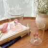 Copas de vino Ins, taza de cristal rosa tridimensional, tazas resistentes al calor, café, té, bebidas, leche para el hogar, accesorios de cocina