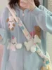 HOUZHOU японский модный Kawaii вязаный кардиган на молнии для женщин Y2k Harajuku милый кот с принтом свободный свитер с капюшоном мягкая девушка 2023 240311