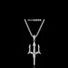 Pendant Necklaces Classic Fashion Trident Pendant Necklace for Men Simple High Quality Charm Silver Color Necklace Party Jewelry L24313