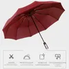 Paraplyer Automatisk öppen nära resor paraply vindbeständig vikbar 10 revben liten bärbar för regn