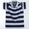 Couleur Contraste Stripe Polo Men Big Taille 6xl Polo à manches courtes Coton Coton Été Breatte Stripes Plus taille 6xl 240311