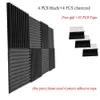 12'' 12'' 1'' inches Wedge Acoustic Foam with Adhesive Tape 8 PCS Soundproof Panels209A