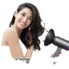 Secador de cabelo profissional de nível de salão com escova quente, vento de ar frio e tecnologia iônica negativa GG