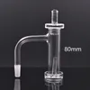 1pcs clous de banger de quartz de fumée de bord biseauté de soudure complète avec une hauteur de seau de 80 mm adaptée aux bongs d'eau en verre avec pilule de capuchon de carburateur pour bang de plate-forme d'huile d'eau