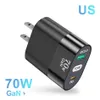 70W ładowarka USB PD 35W Typ CC3.0 Szybkie ładowanie telefon komórkowy Szybki adapter ściany dla Samsung Xiaomi iPhone