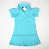 Robe de sport en coton pour filles, jupe plissée à manches courtes, pour enfants, Tennis, couleur unie, col Polo, t-shirt de Ski, 240228