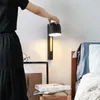 مصابيح الجدار 350 ° ضبط زاوية مصباح الخشب الحديد الأسود/أبيض أضواء الشمعدان غرفة نوم بجانب السرير.