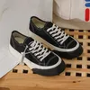 Casual Shoes Spring Lace Up Black Canvas Woman Causal Platform Sneakers Round Toe Mixed Color Student Creepers Flats Women