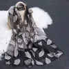 Mode kvinnans sommarbris lätt ren wrap organza gace scarf sjal flickor eleganta damer avslappnad lång mjuk wrap bb319c