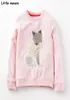 작은 Maven 어린이 브랜드 아기 소녀 옷 가을 새로운 디자인 소녀면 탑 핑크 여우 회색 프린트 티셔츠 Y2007047693615