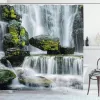 Шторы 3D природа пейзаж водопад пейзаж водостойкая занавеска для душа товары для ванной комнаты креативная полиэстеровая ванна с 12 крючками