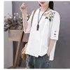 Women's T Shirts Woman Tshirts Cotton Artistic Summer T-shirt Women Loose Casual Large Size Patchwork Top Tops Mujer Camisetas