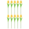 Kwiaty dekoracyjne Mini Tulip dekoracja Faux gałąź realistyczne sztuczne gałęzie do domowego wystroju ślubnego zestawu 10
