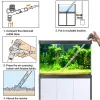 Outils PressType Pompe à siphon Nettoyeur de gravier d'aquarium avec grattoir en verre Kit de changeur d'eau pour réservoir de poisson Nettoyeur de sable à débit d'eau réglable