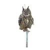 Skulpturer 1pc Bird Scarer Acrylic Fake Owl Bird Repellent Reflicecs Light Hanging Decoration for Garden Yard Pest Control Scarecrow