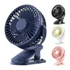 Electric Fans USB Charging Desktop Fan Clip Type Portable Mini med 360 graders rotation Justerbar lämplig för studentens sovsalarh240313