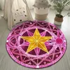 Carpets Cartoon Cardcaptor Sakura Magic Circle Area Rug Round Living Room Carpet Pink Non-Slip Floor Mat Girl Bedroom Sofa Yoga Mat Gift