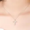 Pendant Necklaces 925 Sterling Silver Plated Gold X Cross Ten Stone Diamond Necklaces for Women Classic Luxury Fashion Brand Party Fine JewelryL242313
