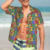 Erkekler Sıradan Gömlek Yaz Gömlek Tatil Renkli Köpek Blouses Sanat Pençeleri Yenilik Erkek Kısa Kollu Sokak Giysileri