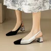 Chaussures de robe après vide Baotou Sandales Femme Été 2024 Fée française Vent Mary Jane Diamant Boucle Talon Taille Unique