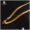 Correntes Homens Sideways Link Chain Colares 5mm Largura 18K Ouro 20 polegadas Pescoço Curb Snake Casamento Moda Jóias Gota Entrega Pingentes Dhznd