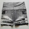 Shorts Pour Femme Quotidien Short Pour Femme 2023 Mode D'été Décontracté Femmes Denim Imprimé Pantalon De Yoga Hanche Ascenseur Élastique Short De SportL24313