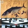 Perde Drapes Japon tarzı kapı bölme ton balığı dekorasyon asılı mutfak restoranı yarım noren2602
