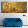 Handgemaltes LNIFE Goldener Baum Straßenbild-Ölgemälde auf Leinwand AbstractScenery Bilder Wandkunst Straßenlandschaftsgemälde T20266v