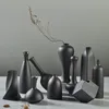 Modern seramik vazo yaratıcı siyah masa üstü vazolar thydroponik kaplar saksı saksı ev dekor el sanatları düğün dekorasyonu t200624237t