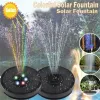 Bad Solar Fountain Pump EnergySaving Plants Watering Kit Färgglad Solar Fountain Solar Panel Bird Bath Fountain Outdoor Garden Pool