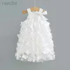 Flickans klänningar fjäril Little Flower Dresses For Fashion Korean Lace Dress Party Princess Dress Baby Kids Clothes LDD240313