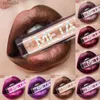 Lippenstift, 12 Farben, matt, metallischer Lipgloss, wasserdicht, langlebig, natürlicher Schimmer, Glitzer, flüssiger Lippenstift, Damen-Lippen, Make-up-Tools, 1 Stück 240313