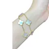 Van Clover – Bracelet à fleurs roses en argent pur 925, plaqué avec cleefies roses de précision porte-bonheur 18 carats, haute Version