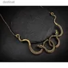 Pendentif Colliers Goth serpents entrelacés goutte d'eau collier en cristal gothique Punk bijoux déclaration fête Grunge pendentif Witcher charme mode cadeau L242313