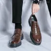 Dress Shoes Classic Men's Wingtip Genuine Leather Male Lace Up Oxfords Luxury Brogue Office Wedding Party Formal For Men