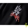 男性のパーカー高品質のシンプルなプリントサイドスリーブ男女のためのプルオーバーファッションカジュアルルーズブラックスウェットシャツ