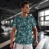 Camiseta masculina denim ditsy floral camiseta masculina retro flores streetwear esportes t-shirts confortável praia moda t gráfico plus size