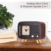 IALJ Top Retro Alarm Clocks Bluetooth Högtalare Roman Numbers Silent Wood Analog Desktop Clock W uppladdningsbar Stereo HD Soun267q