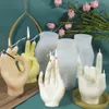 Ferramentas de artesanato Forma de mão Molde de silicone Gesto criativo Vela perfumada Cera Fazendo Molde Decoração de casa Resina de sabão DIY244G