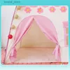 Toy Tents Toy Tents 1.3m Bärbara barns tält Wigwam Folding Kids Tipi Baby Play House Large Girls Pink Princess Castle Child Room Decor 221014 L240313