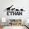 Gepersonaliseerde naam aangepaste muur sticker Jurassic Park dinosaurus vinyl stickers voor jongens slaapkamer decoratie kunst mode poster217t