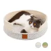 Tiragraffi 2 in 1 Rotondo Tiragraffi per gatti Cuscino per letto Cestino in cotone Resistente Raschietti per gatti e letti per gatti Tappetino per gratta e vinci per cani Rascador Gato